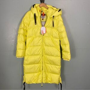 Parajumpers Panda Long Down Jacket Hooded Coat Charlock Yellow Parka